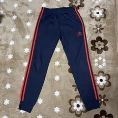 adidas サイドストライプパンツ Sネイビー