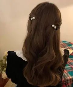 purchouchou パールミニヘアクリップ2点セット バレッタ　ヘアピン