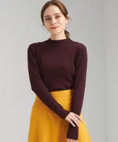 グリーンレーベルリラクシング　リブ ボトルネック プルオーバー ニット