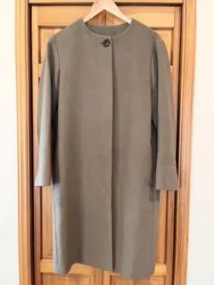 23区　アンゴラ混羊毛ノーカラーコート