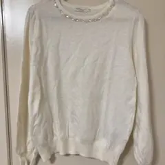 earth music & ecology ビジュー付きニット M