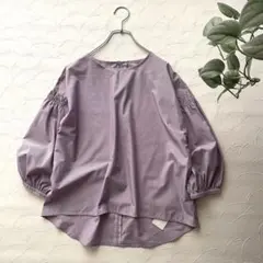 美品 ユナイテッドアローズ コンストラクティブスリーブブラウス 紫