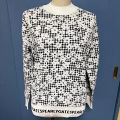 パーリィゲイツ　花柄 チェック ニットサマ-セーター