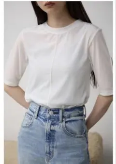 Azul moussy 아줄 마우지 벨루어 5분 소매 탑스 시어