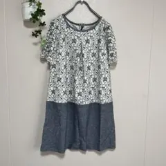 MOU ITALY 花柄刺繍 半袖ワンピース ホワイト M - メルカリ