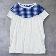 コーエン Tシャツ ギンガムチェック 半袖 M コットン100% ナチュラルのサムネイル