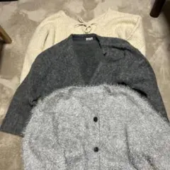 ニットセーター 3点セット アイボリー グレー シルバー