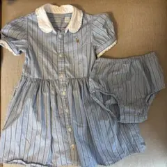 POLO Ralph Lauren 85サイズ　水色ストライプワンピースのサムネイル