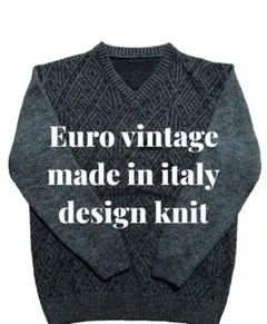 【イタリア製】80s vintage ニット　総柄ニット