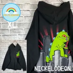 USA古着Nickelodeon レプタービッグプリントジップアップパーカーXL