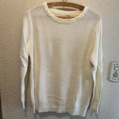 春用ホワイトニットセーター M