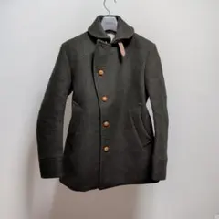 エディフィス　Pコート　アンゴラ混　毛　メルトン　肉厚　くるみボタン　日本製