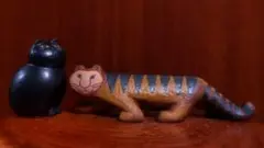 リサラーソン タイガー＆ミアオールブラック 北欧 美品