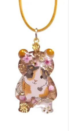 モルモットちゃんかわいいネックレス✨　モルモットキーホルダー　モルモット