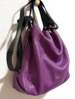 ま*る様 FURLA パープル ショルダーバッグ
