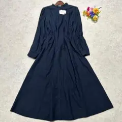 新品 定価5.7万 MUVEIL ミュベール ロングワンピース ネイビー 38