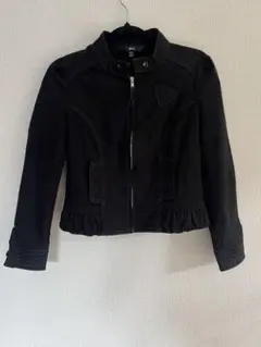 フリル付き黒ジャケット スカートセットアップy2k