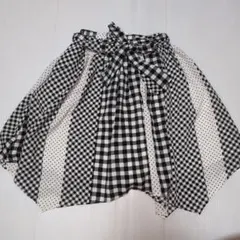120★アナスイミニ★チェック＆ドット柄切り替えスカート★新品！定価13800円