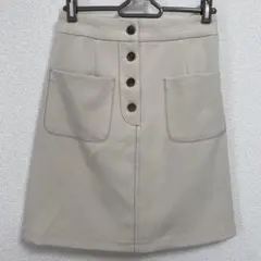 マジェスティックレゴン ステッチミニスカート アイボリー M