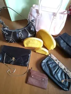 レザー レザー調9点セット ハンドバッグ クラッチ トート ポーチ