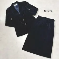 東京スタイルEvanPiconeセットアップ ジャケット スカート ベロア 紺M