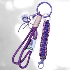 【最終値下げ】 パラコード　キーリング　キーホルダー　パープル
