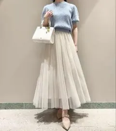 【美品】SNIDEL チュールスカート サイズ0 アイボリー