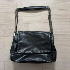 ZARA ブラック チェーン　フラップショルダーバッグ　黒　ロック　ザラのサムネイル