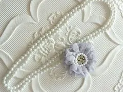 2点セット☆コサージュ　ロングパールネックレス　卒業式入学式結婚式