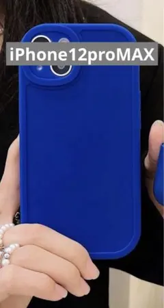 iPhone12proMAX iPhoneケース 青 シンプル