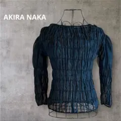 【AKIRA NAKA】 シアーギャザー　デザイントップス　ブラック　1