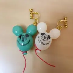 ミッキーマウス バルーン型イヤリング 2色セット