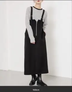 ジップデザインジャンパースカート