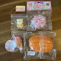 スクイーズ 4点セット アニマルズ パールビーズ 肉球