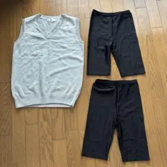 試着のみ◾️スクールベスト　綿100% グレー　L インナーパンツ　2枚