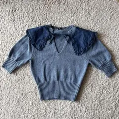 ZARA コントラスト襟付き ニットトップス 美品