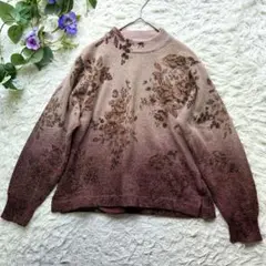 アンゴラ混★【SISVEIL シスベイル】【M相当】ニットセーター 花柄 ミセス