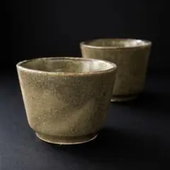 【民藝調】深緑釉 小鉢2客｜荒土×窯変景色