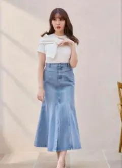 herlipto Mermaid Slit Denim Skirt Mのサムネイル