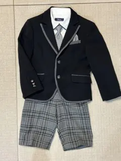 Tern 男の子 フォーマルスーツ 120cmブラックジャケット チェックパンツ