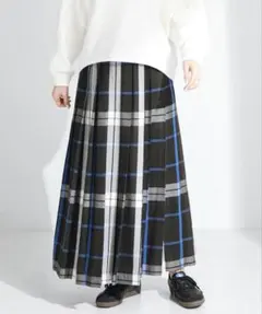 チェックプリーツイージースカート　38