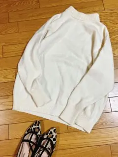 美品　ユニクロ　ウール　チュニック　ニット L