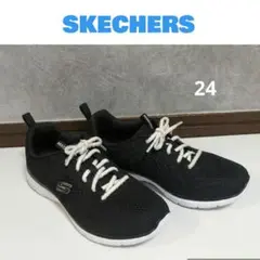 SKECHERS スケッチャーズ スニーカー ブラック　24