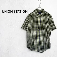 美品 UNION STATION 半袖シャツ ギンガムチェック コットンリネンのサムネイル