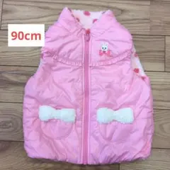 ミキハウス　ピンク ドット柄 ベビーベスト　アウター　リバーシブル