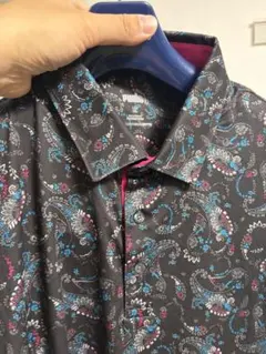 【ほぼ新品】PUMA ダークグレー ペイズリー柄 ポロシャツ