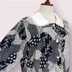 vintageヴィンテージブラウスレース襟花柄ペイズリーレトロUSA海外古着