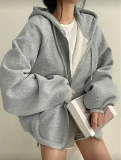 SHEIN パーカー ライトグレー S 41628883