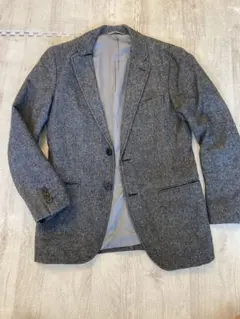 グリーンレーベルリラクシング　グレー テーラードジャケット　ツイード