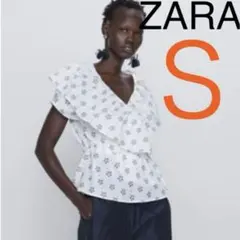 ZARA プリント柄ブラウス フラワープリント 花柄 シャツ トップス